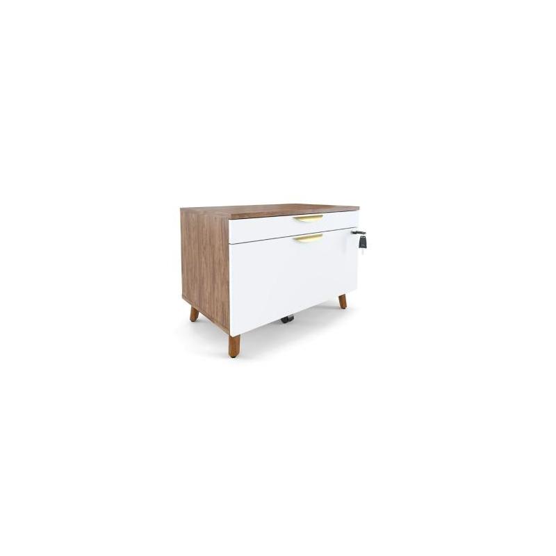 Archivador lateral MidMod by Union & Scale de 29" con 2 cajones - Carta/Legal - Blanco/Espresso