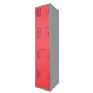 Locker Color Rojo - 4 Puertas