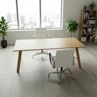 Escritorio de oficina ejecutivo rectangular de madera