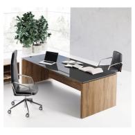 Escritorio de oficina Black Glass Duo