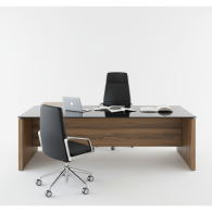 Escritorio de oficina Black Glass Duo