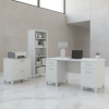 Escritorio de oficina Somerset con gabinete y librería de 5 estantes