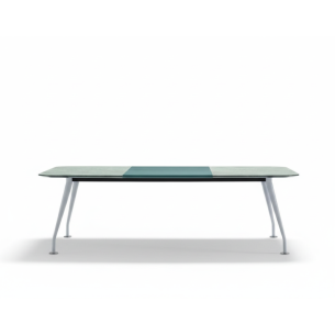 Escritorio de oficina ejecutivo rectangular de cuero