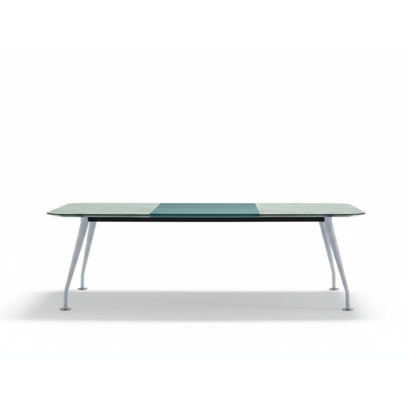 Escritorio de oficina ejecutivo rectangular de cuero