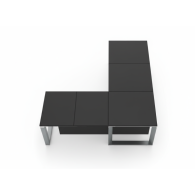 Escritorio de oficina ejecutivo en aluminio y vidrio de esquina