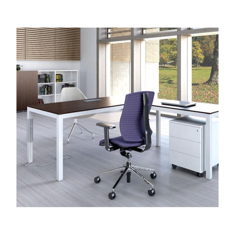 Escritorio de oficina de aglomerado ennoblecido de esquina